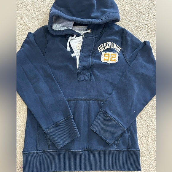 Y2K Abercrombie & Fitch Men’s Small Muscle Fit Distressed Hoodie Pullover - Picture 8 of 8